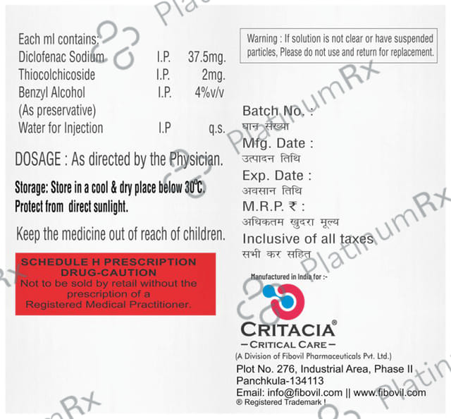Thiocrit D 2/37.5mg Injection 2ml