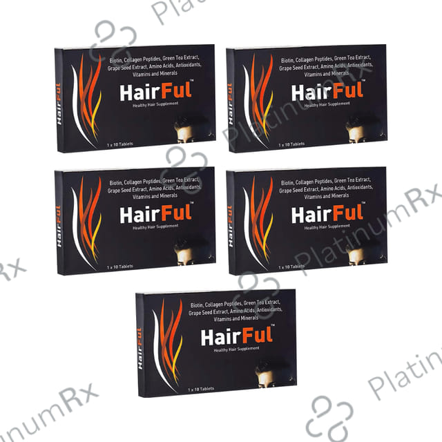HairFul Tablet for Women & Men Hair Care (10 Each) 5 Strip