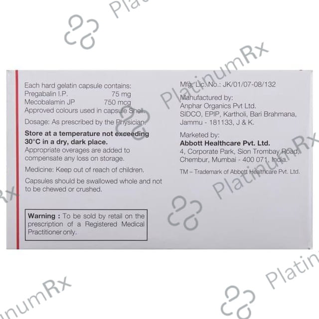 Pregamet 75mg/750mcg Capsule 10s