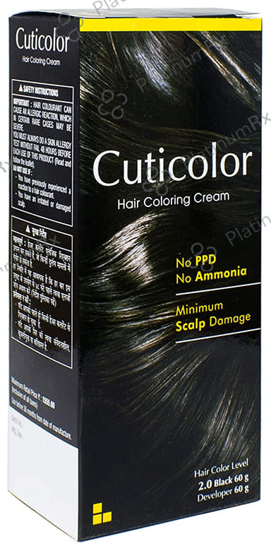 Cuticolor Hair Coloring Black Cream 60gm