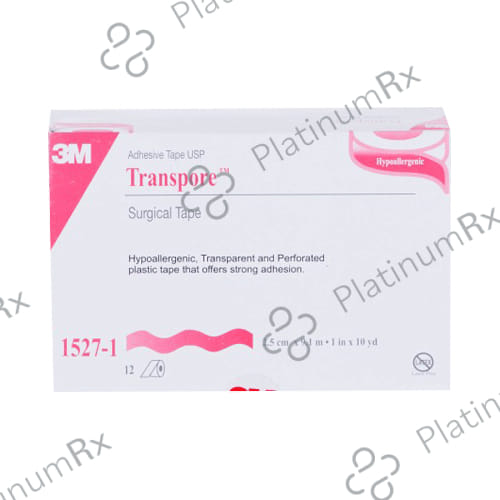 3M 1527-1 Transpore Hypoallergenic Surgical Tape 1 inch x 10 yard