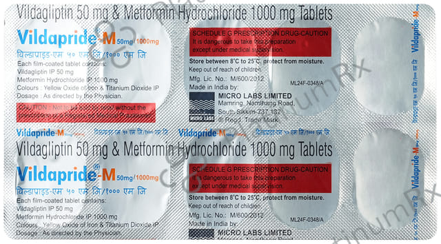 Vildapride M 1000/50mg Tablet 10s