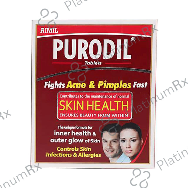 Aimil Purodil Skin Health Tablet - Fights Acne & Pimples - Controls Skin Infections & Allergies