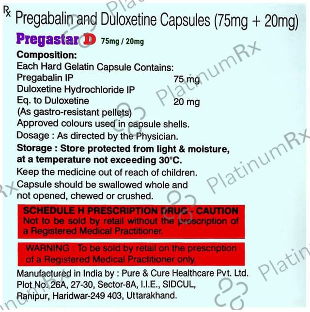 Pregastar D 75mg/20mg Capsule 10s