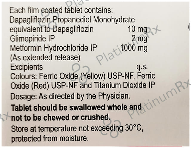 Gemer Dapa 10/2/1000mg Tablet XR 7s