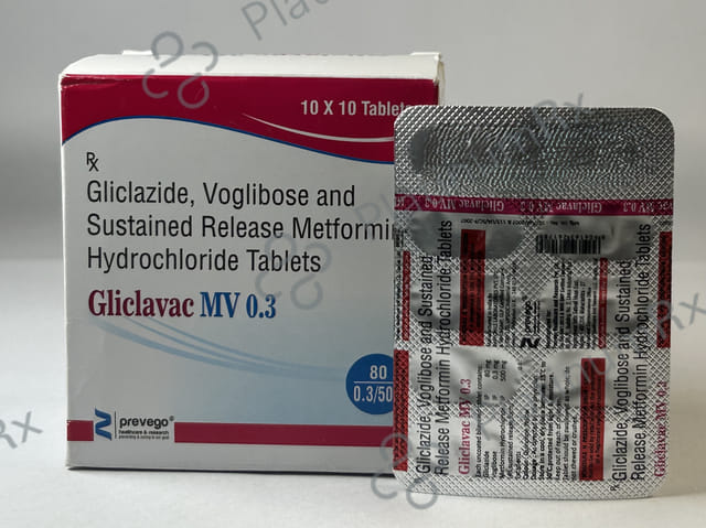 Gliclavac Mv 0.3/80/500mg Tablet 10s