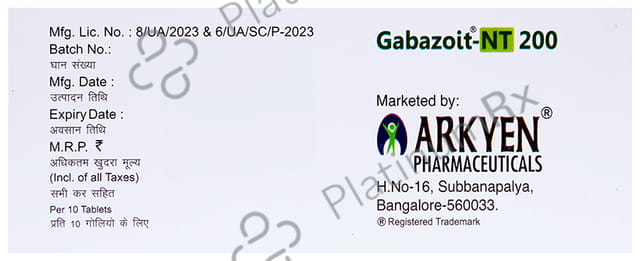Gabazoit NT 200mg Tablet 10s
