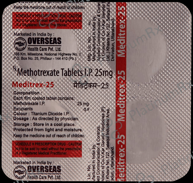 Meditrex 25mg Tablet 4s