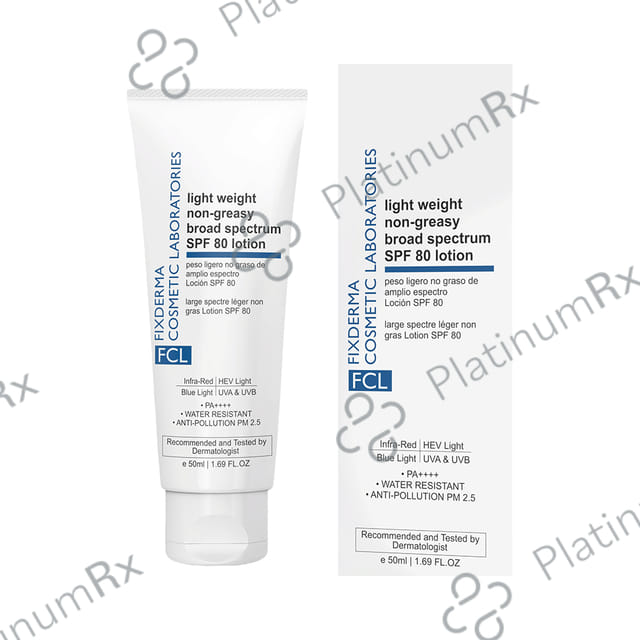 Fixderma FCL Light Weight Non Greasy Broad Spectrum SPF 80 Lotion