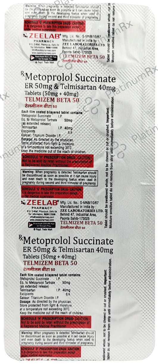 Telmizem Beta 50 Tablet ER