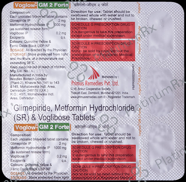 Voglow GM 2/1000/0.2mg Tablet SR 15s