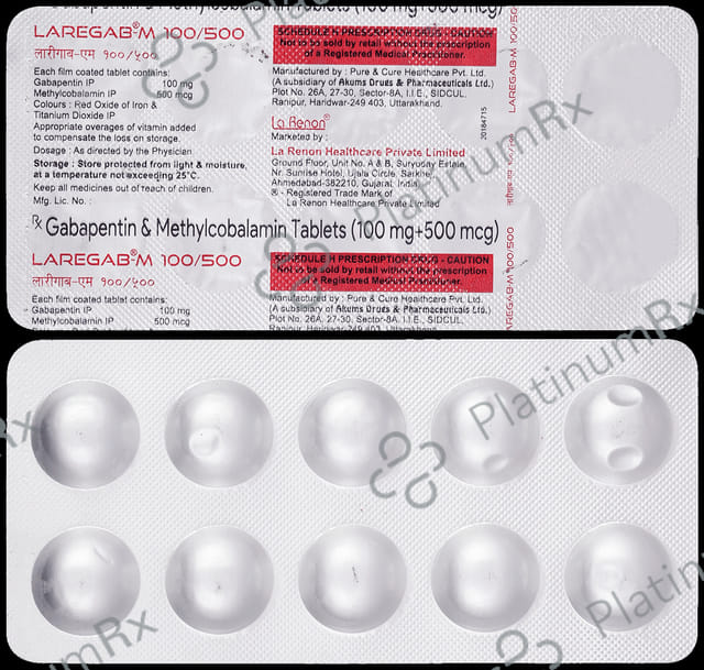 Laregab M 100mg/500mcg Tablet 10s