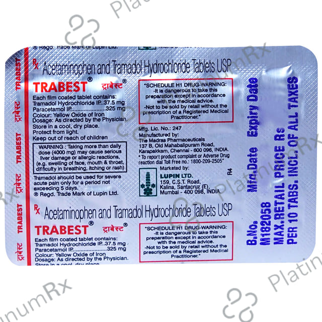 Trabest 325mg/37.5mg Tablet