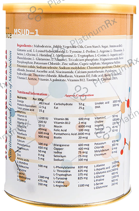 Pristine Balance Metanutrition MSUD 1 (Upto 3 Years) for Metabolism - Flavour Powder Vanilla