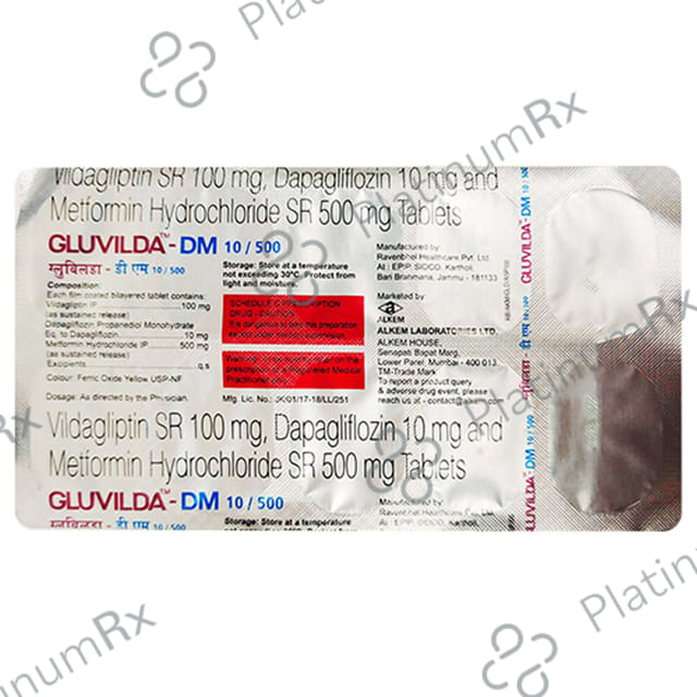Gluvilda DM 10/500/100mg Tablet 10s
