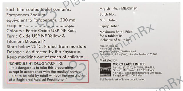 Faronac 200mg Tablet 6s