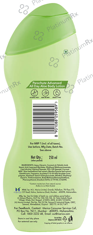 Parachute Advansed Body Lotion Coconut Milk & Mint Extract Refresh 250 Lotion