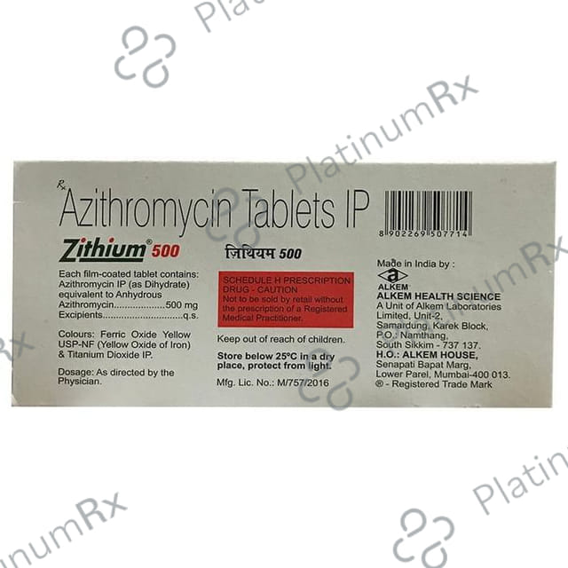 Zithium 500mg Tablet 5s