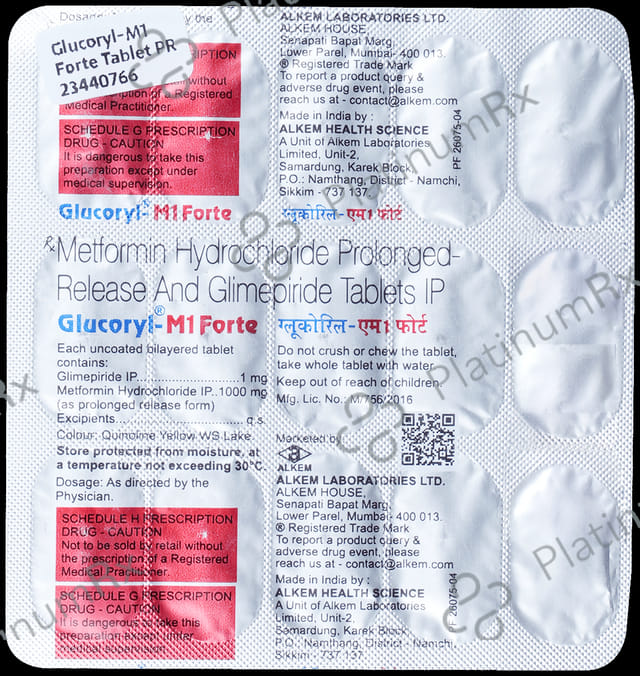 Glucoryl M1 Forte PR 1/1000mg Tablet 15s