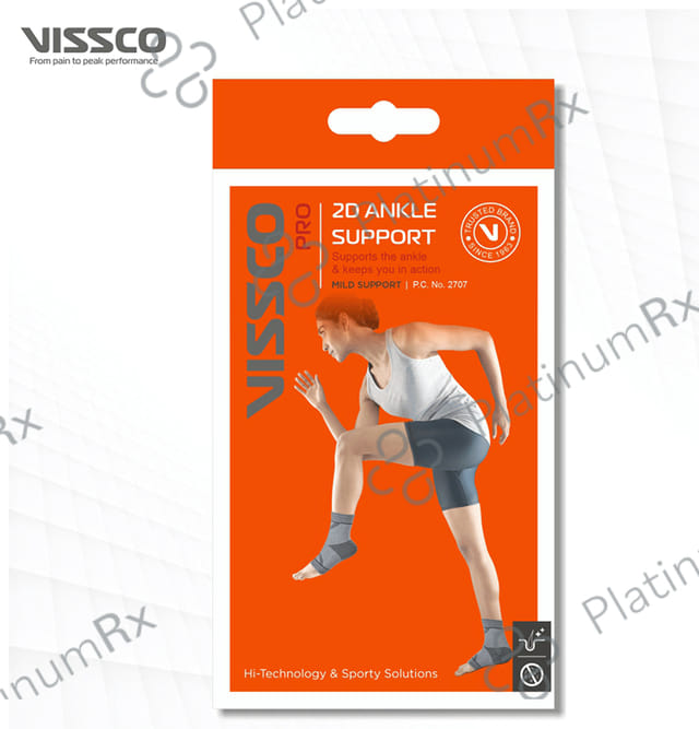 Vissco 2D Ankle Support, Stretchable Ankle Support for Injured Ankles, Arthritic Pain Medium