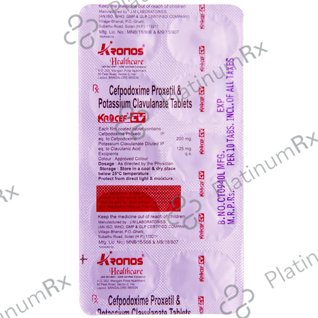 Krocef-CV 200mg/125mg Tablet