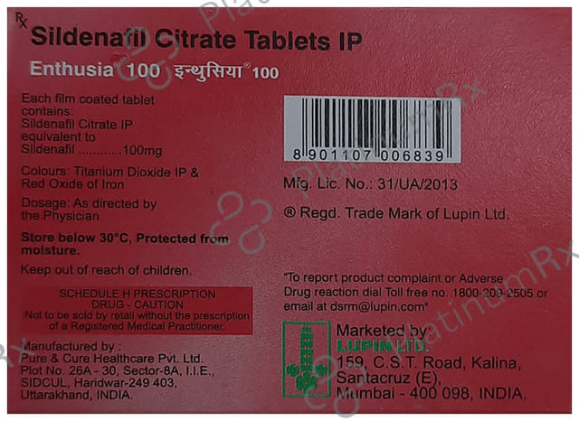 Enthusia 100mg Tablet 14s