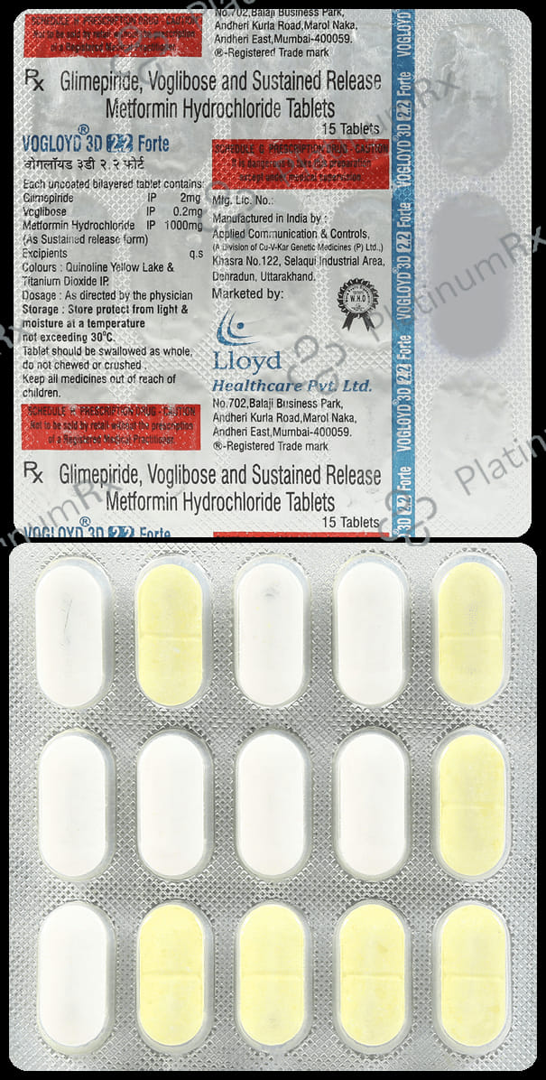 Vogloyd 3D 2.2 Forte 2/1000/0.2mg Tablet SR 15s
