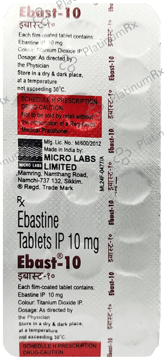 Ebast 10mg Tablet 15s