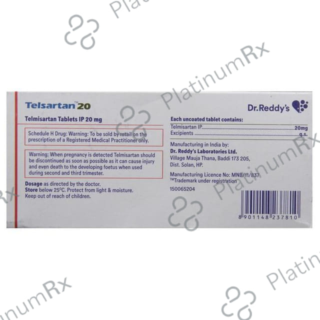 Telsartan 20mg Tablet 14s