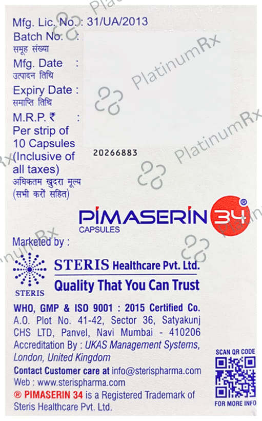 Pimaserin 34mg Capsule 10s