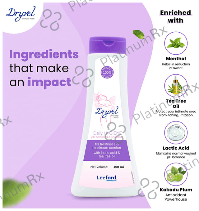Dryvel Intimate Wash with Lactic Acid & Tea Tree Oil