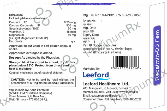 Recalmin-D3 Fem Softgel Capsule
