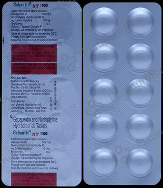 Gabantin NT 100/10mg Tablet 10s