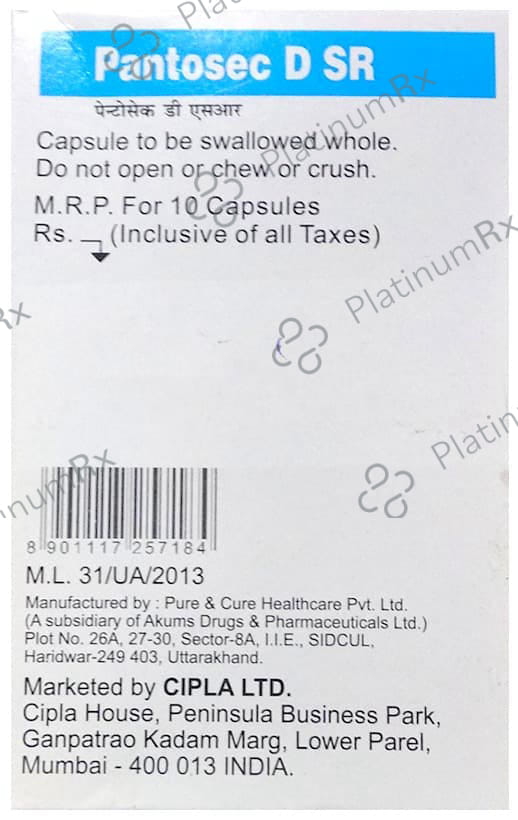 Pantosec DSR 30/40mg PR Capsule 10s