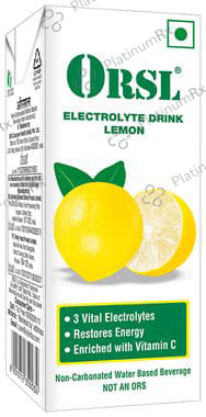 ORSL Electrolyte Drink with Vitamin C for Energy Flavour Lemon Liquid 200ml
