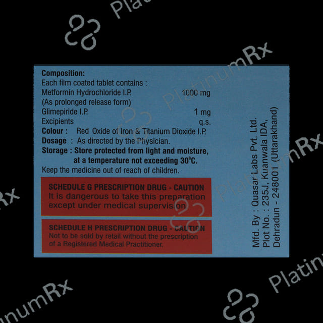 Glicisa M 1/1000mg Forte Tablet PR 10s