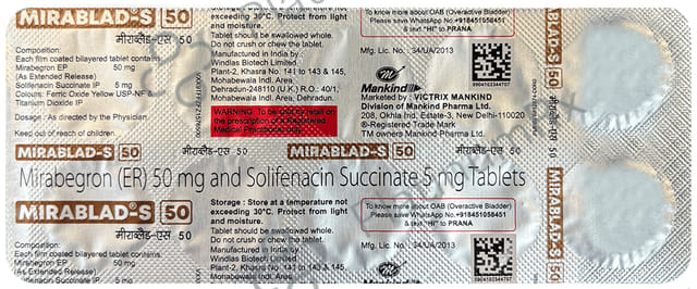 Mirablad S 50/5mg Tablet 10s