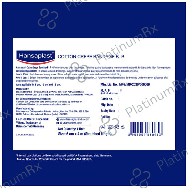 Hansaplast Cotton Crepe Bandage B.P. 6cm x 4m