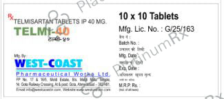 Telmi 40 Tablet 10 Tablet West-Coast Pharma Works