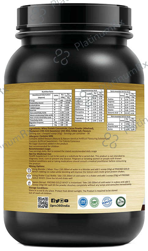 Pro360 Gold Whey Protein 100% Chocolate 1 kg