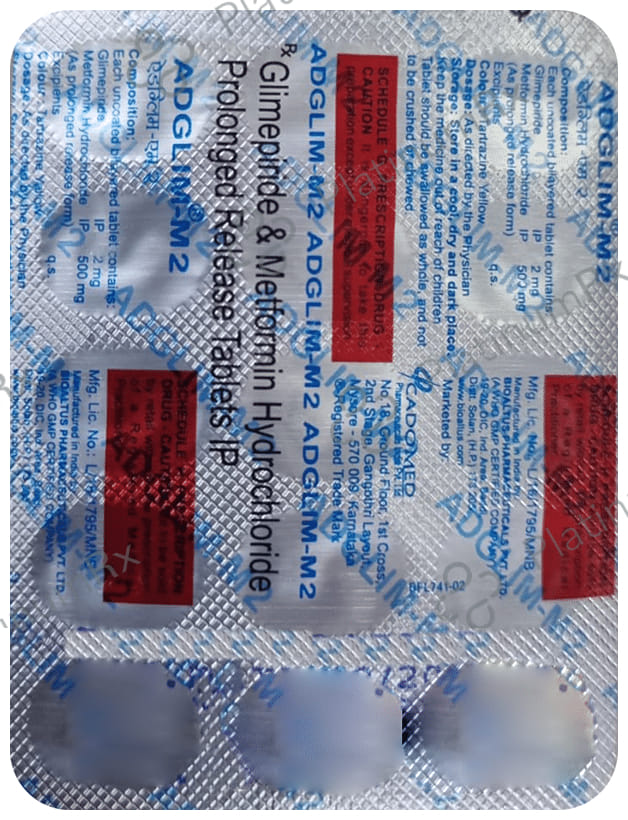 Adglim M 2mg/500mg Tablet PR 10 tablets