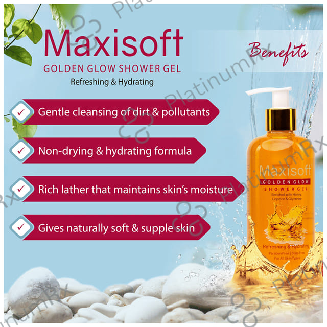 Maxisoft Golden Glow Shower Gel (300ml Each) 1 Bottle