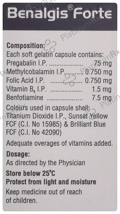 Benalgis Forte Soft Gelatin Capsule 15s