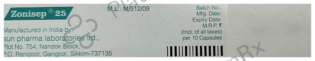Zonisep 25mg Capsule 10s