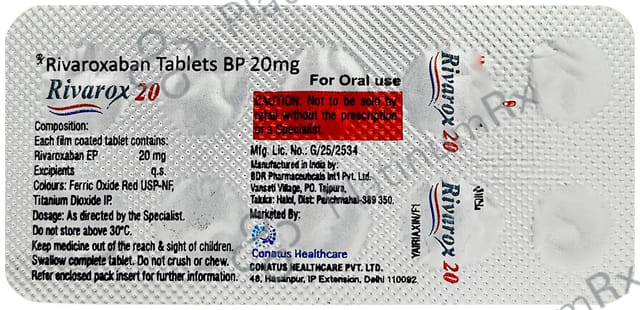 Rivarox 20 Tablet 10 tablets