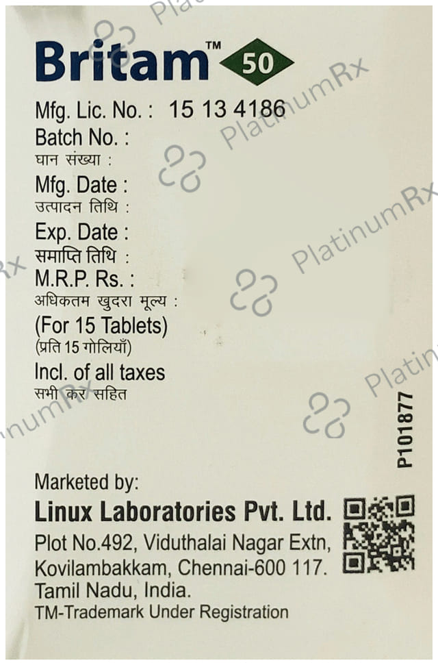 Britam 50mg Tablet 15s