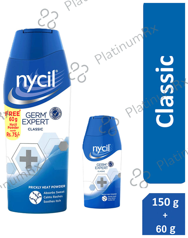Nycil Germ Expert Classic Prickly Heat Powder 150gm + Nycil Powder 50gm