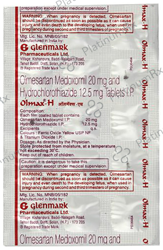 Olmax H 12.5/20mg Tablet 15s