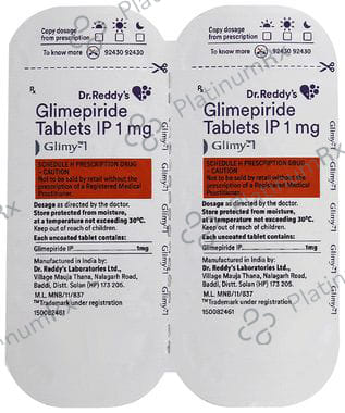 Glimy 1mg Tablet 14s