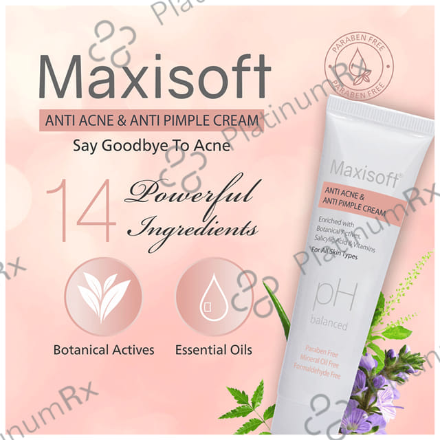 Maxisoft PH Balanced Anti Acne & Anti Pimple Cream (25gm Each) 1 Tube
